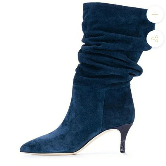 Blue Feaux Suede Boots - Picture 1 of 4